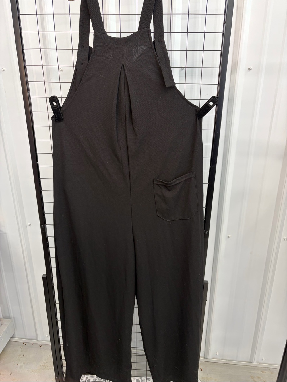 HALARA Black Wide-Leg Bib Jumpsuit with Pockets Medium Petite NWT - Picture 7 of 8